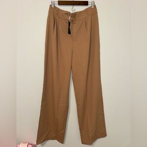NEW Halara work pant wide leg large tall 32” inseam caramel tan high waisted